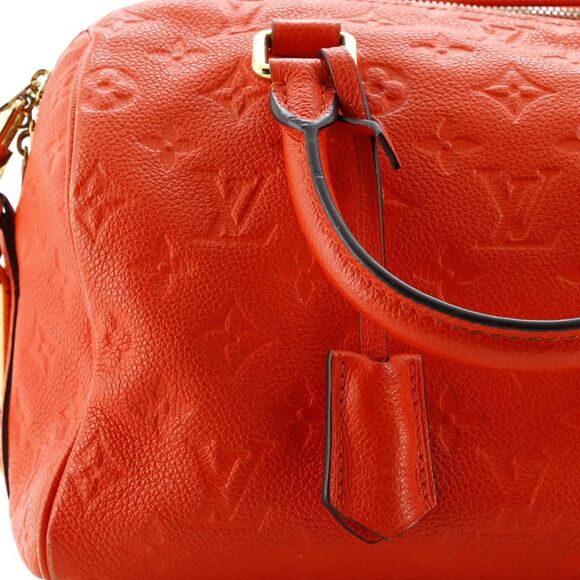 Louis Vuitton Speedy Bandouliere Bag Monogram Empreinte Leather 25 Orange - Picture 8 of 9
